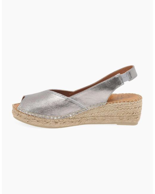 Toni Pons White Bernia Wedge Heel Espadrilles Sandals