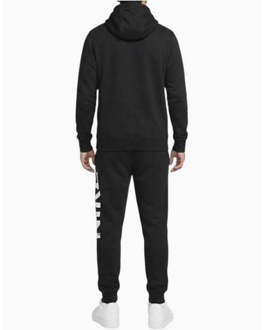 Nike Black Tracksuit Dq2349 Club Graphic Long Sleeve Sets for men