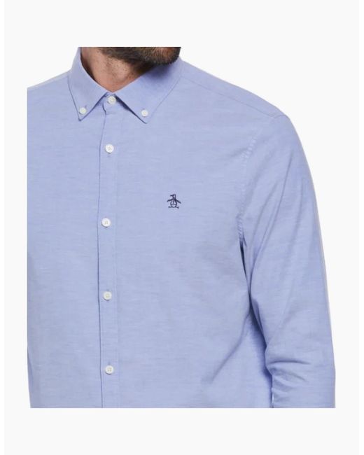 Original Penguin Blue Oxford Shirt for men