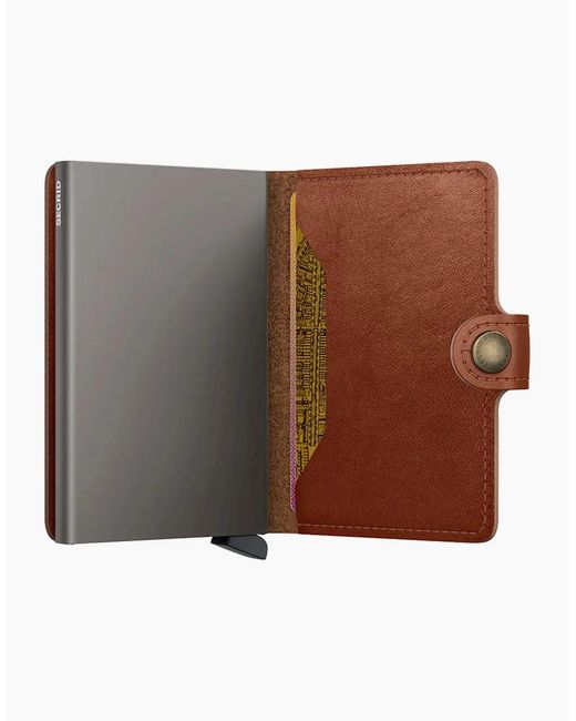 Secrid Brown Mini Wallet Texano Saddle for men