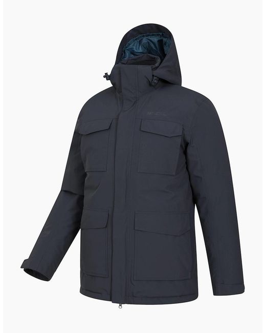 Mountain Warehouse Blue Concord Extreme Down Long Length Jacket for men