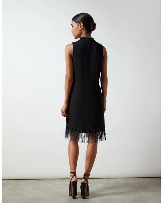 Ro&zo White Petite Bead Trim Halter Dress