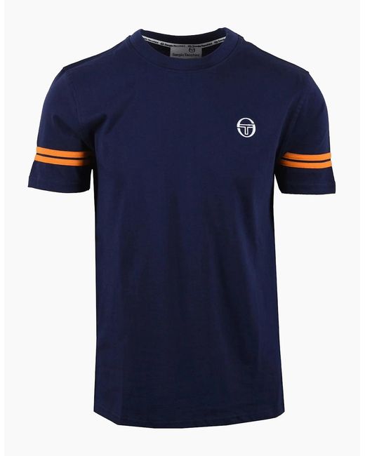 Sergio Tacchini Blue Grello Crew Neck T-Shirt Maritime/ Pepper for men