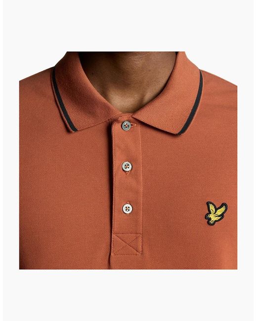 Lyle & Scott Orange Lyle & Scott Tipped Polo Shirt for men