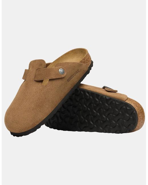 Birkenstock Boston Brown Suede Leather Clogs
