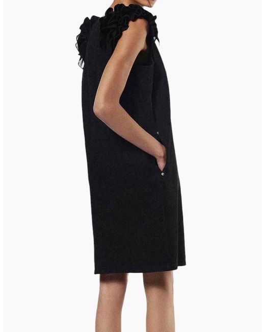 DIESEL Black De Carys Dress Round Neck Sleeveless Regular Fit Tops Office Work