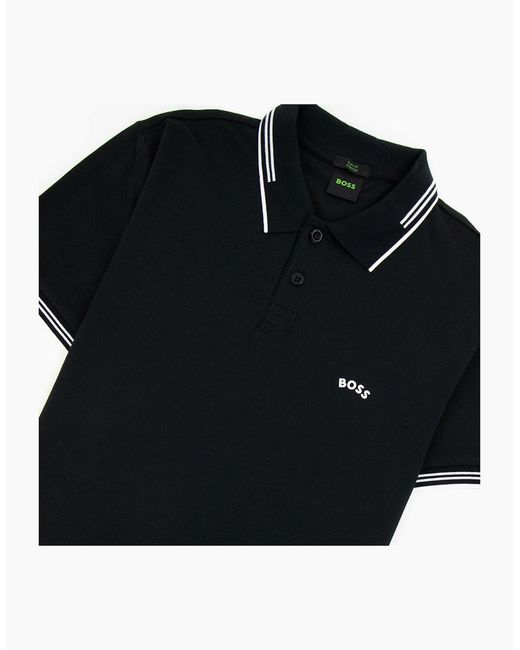 Boss Black Pual Curved Logo Slim Fit Polo 001 for men