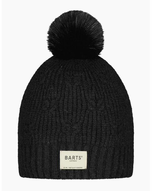 Barts Black Macawa Knitted Bobble Hat