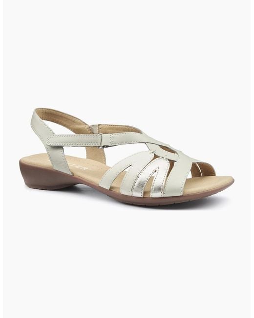 Hotter White Flare Wide Fit Sandals