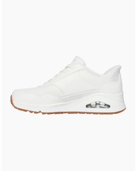 Skechers White Slip-Ins: Uno