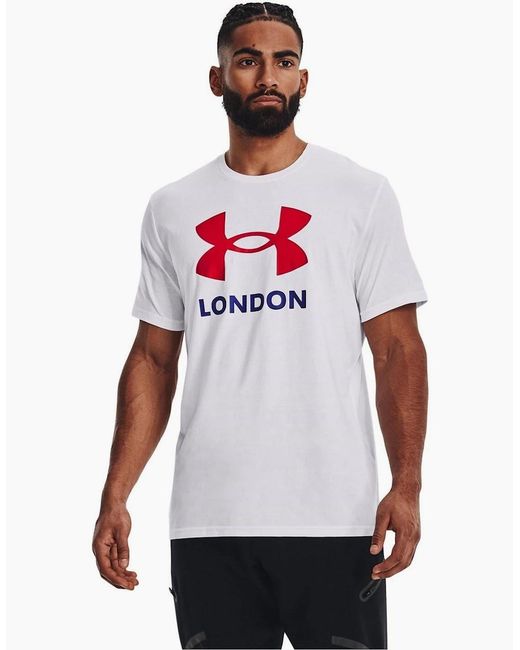 Under Armour White City London Back Neck Logo Crew Neck Short Sleeve Tee for men