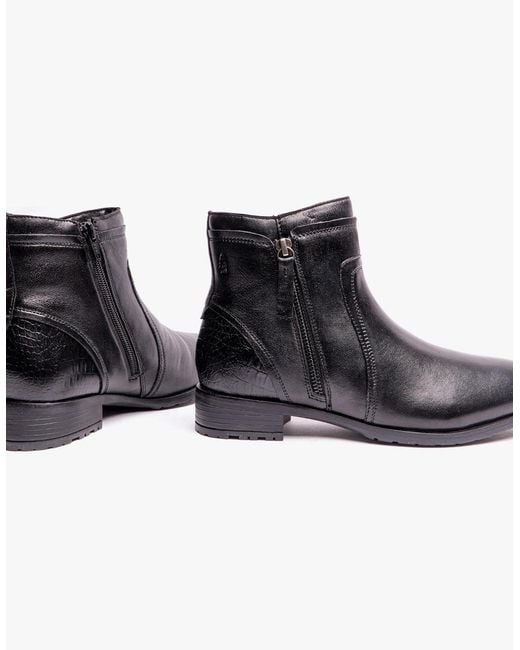 Hush Puppies Black Scarlett Leather Ankle Boots