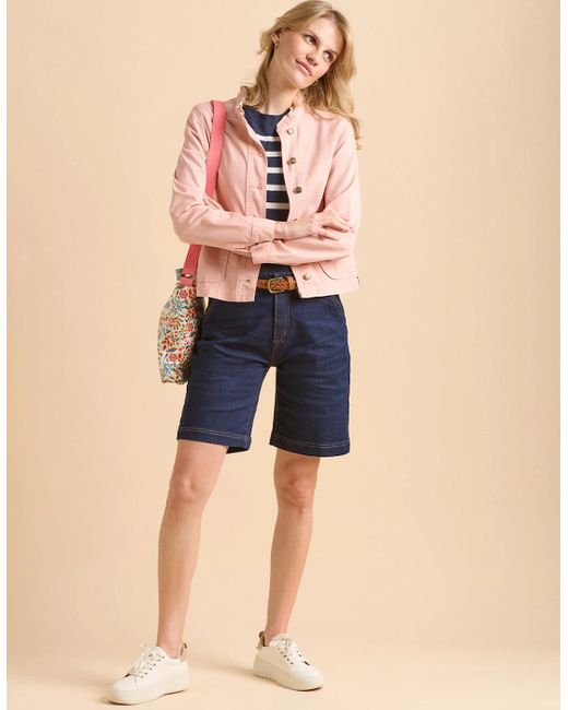 Brakeburn Natural Frill Neck Denim Jacket