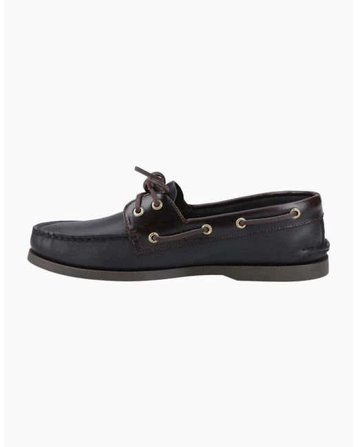 Sperry Top-Sider Black Sperry Authentic 2 Eye Leather Amaretto/ Boat Shoes for men