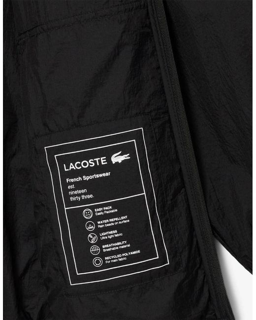 Lacoste Black Rainjacket for men