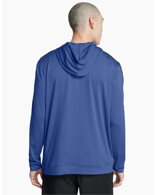 Under Armour Blue Playoff Hooded Neck Long Sleeve Sweatshirt for men