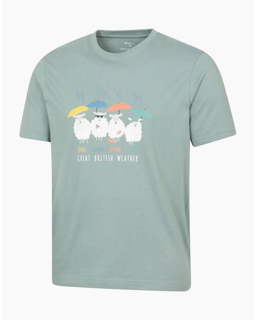 Mountain Warehouse Blue Adult Great British Weather Graphic T-Shirt