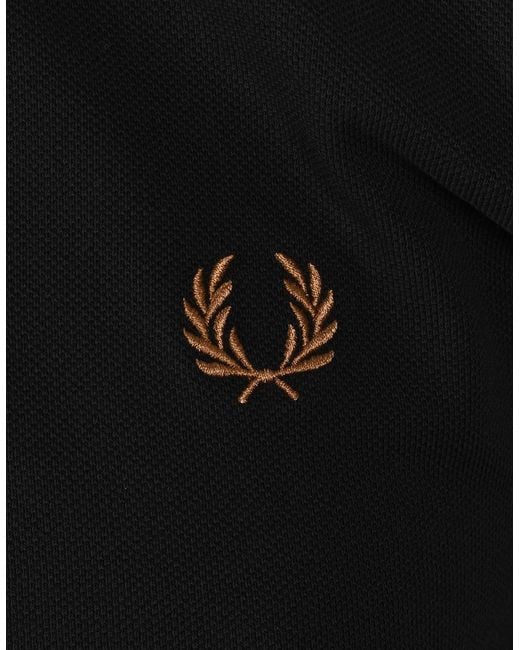 Fred Perry Black Twin Tipped Polo Night/ Dusky/ Dark for men
