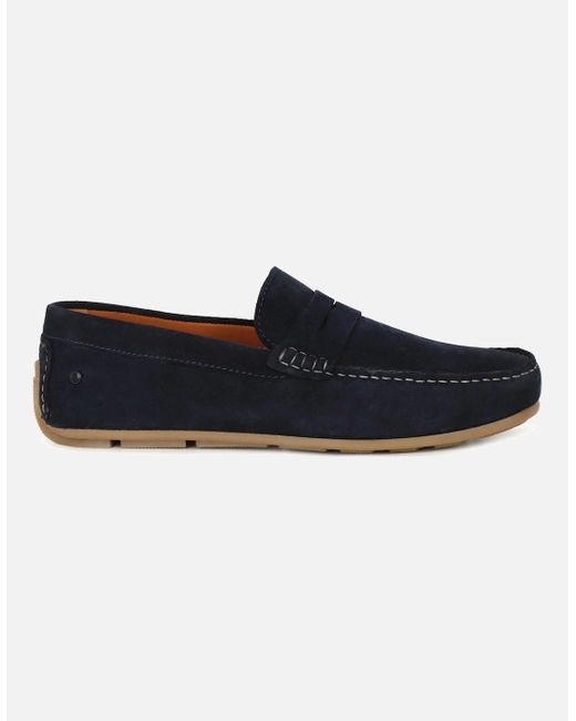 Base London Blue Collins Loafers for men