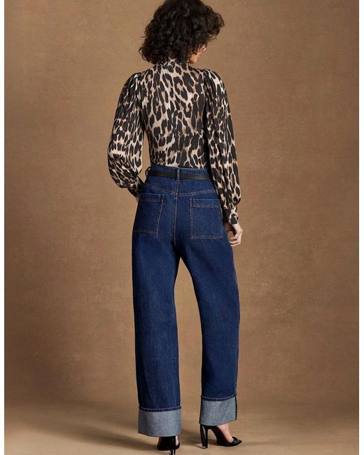 Ro&zo Black Leopard-Print Puff-Sleeve Bodysuit