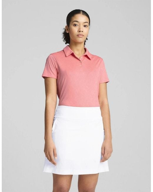 PUMA Pink W Mattr Lianas Jacquard Ss Polo Shirt