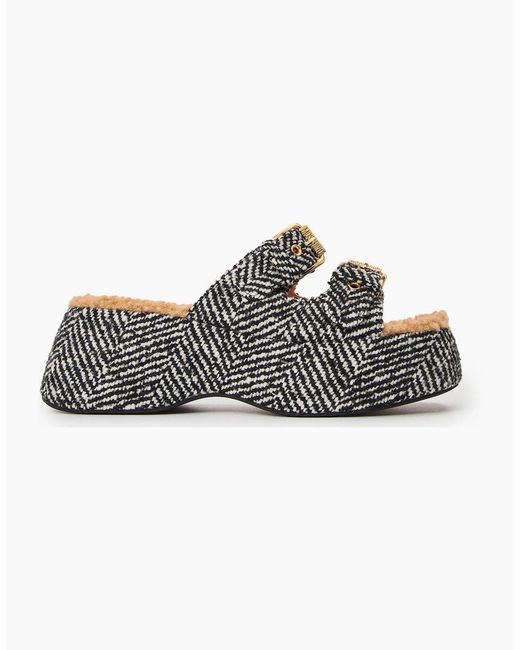 Moschino Brown Flatform Sandals