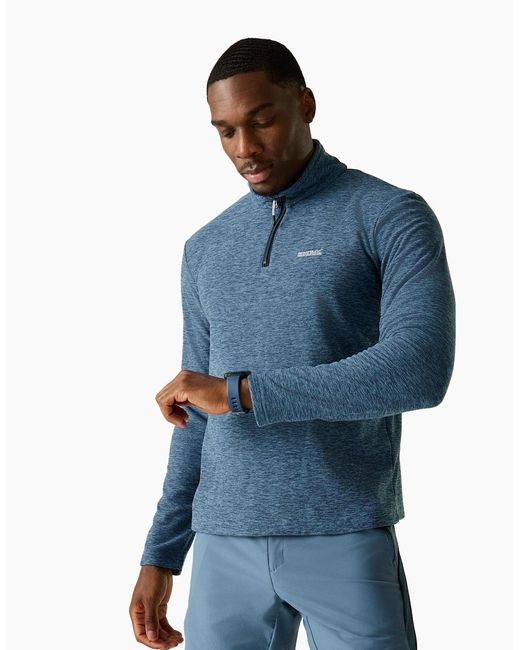 Regatta Blue Thompson Marl Half Zip Fleece Jacket for men