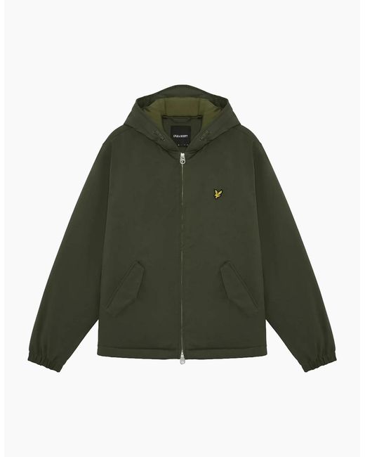 Lyle & Scott Green Lyle & Scott Padded Hooded Zip Through Jacket Deep Depths for men