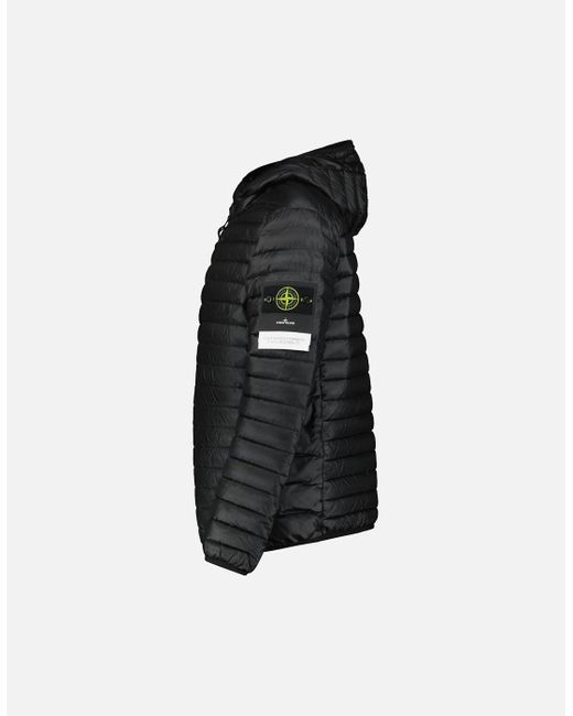 Stone Island Black Loom Woven Down Chambers Stretch Nylon-Tc Jacket for men
