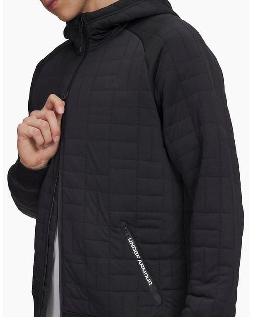 Under Armour Blue Unstoppable Fleece Textured Full Zip Jacket for men