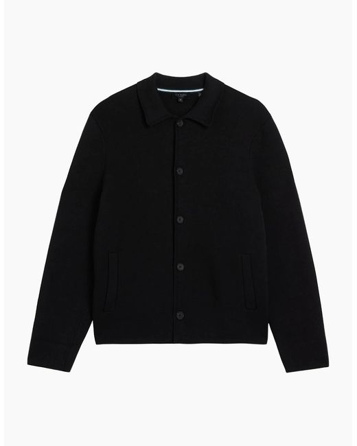 Ted Baker Black Freder Heavy Knitted Cardigan Jacket for men