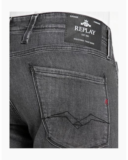 Replay Gray Anbass Slim Jean Dark for men