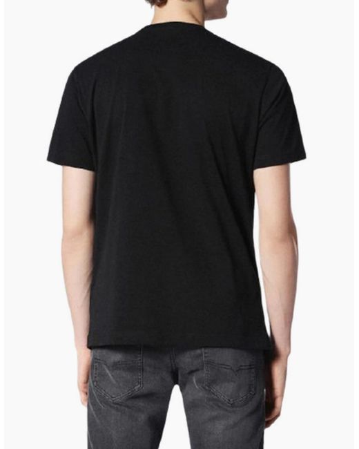 DIESEL Black T Joe Sc T Shirt Crew Neck Regular Slim Fit Casual Summer Cotton Tee for men