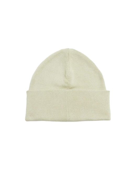 Fred Perry White Graphic Logo Light Oyster Cream Beanie