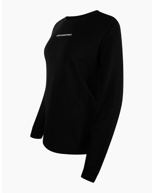 Love Moschino Black Small Logo Sweatshirt