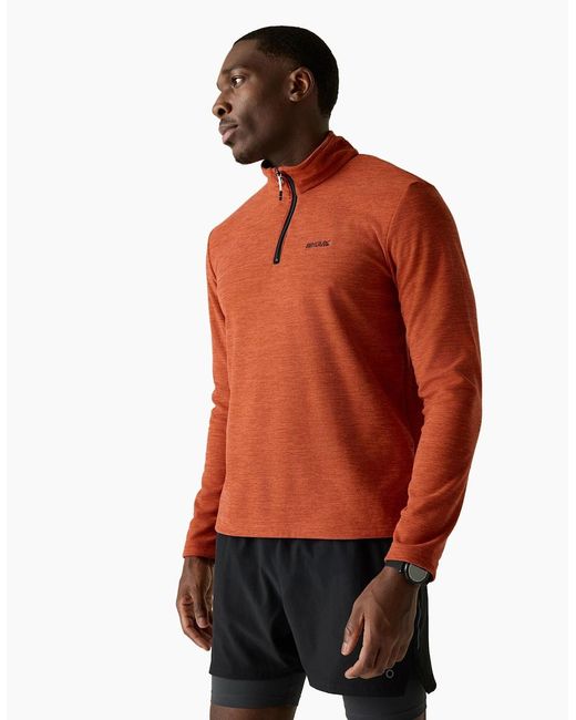 Regatta Orange Thompson Marl Half Zip Fleece Jacket for men