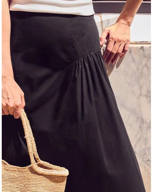 Ro&zo Black Cotton Gathered Skirt