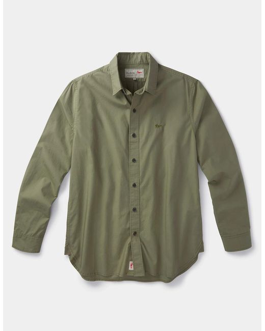 aubi Green Chase Poplin Shirt for men