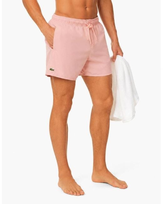 Lacoste Pink Quick-Dry Swim Shorts Miami for men