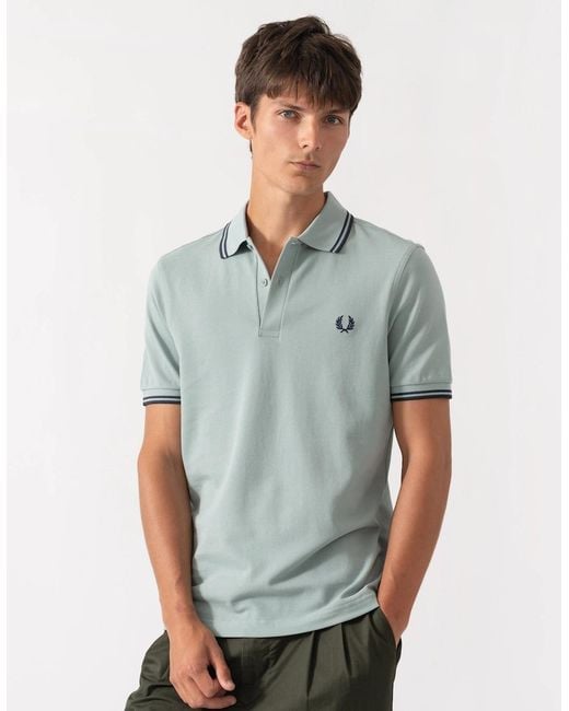 Fred Perry Green Twin Tipped Signature Polo Shirt for men