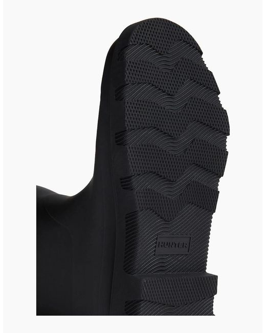 Hunter Black Downpour Tall Rubber Wellington Boots for men