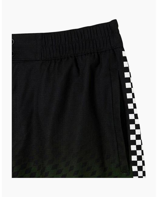 Lacoste Green Checkerboard Two Tone Ombré Print Swim Shorts for men