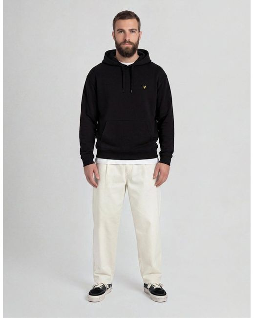 Lyle & Scott Black Loopback Cotton Hoodie for men