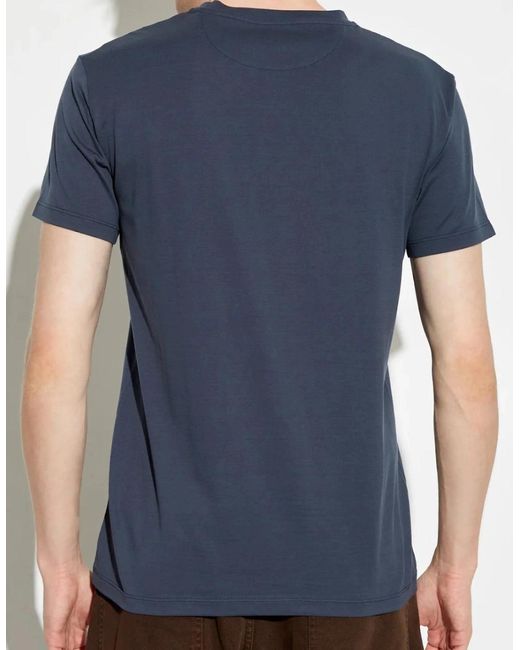 Fendi Blue Ff Labyrinth Embroidered T-Shirt for men