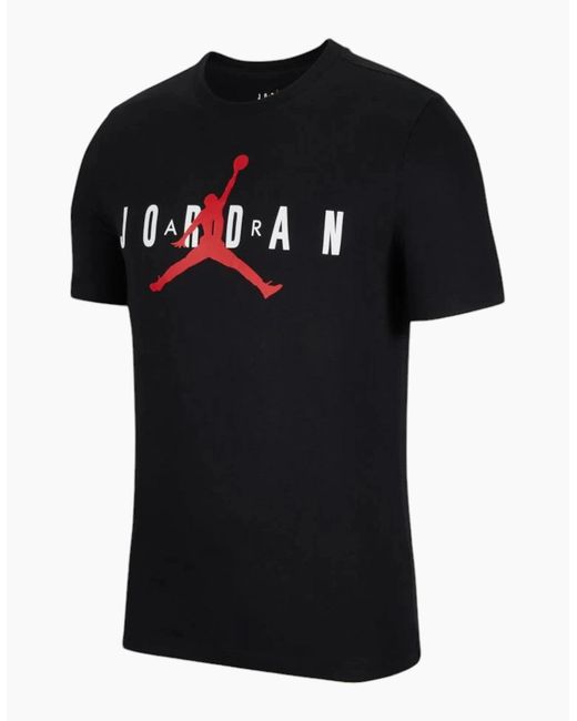 Nike Black Air Jordan Crew Neck T Shirts Athletic Cotton Summer Retro Casual Tee