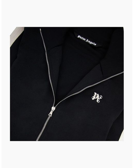 Palm Angels Black Pa Monogram Classic Track Jacket/Off for men