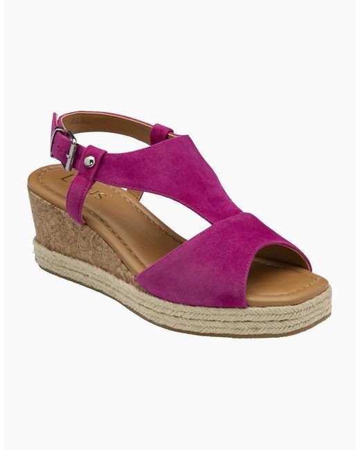 Lotus Pink Madalene Wedge Sandals