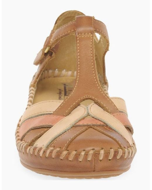 Pikolinos White Vallarta Woven Leather Sandals