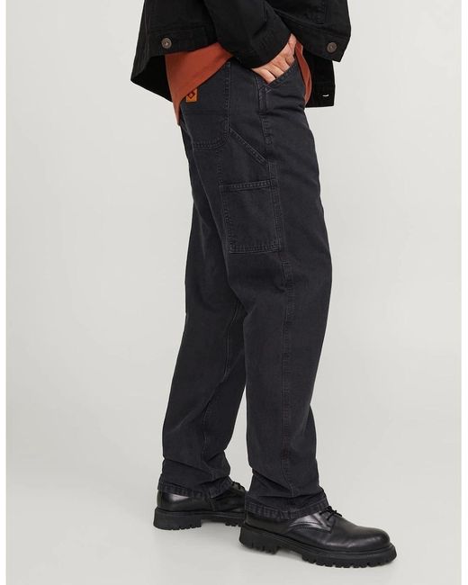 Jack & Jones Black Eddie Carpenter Relaxed Fit Jeans for men