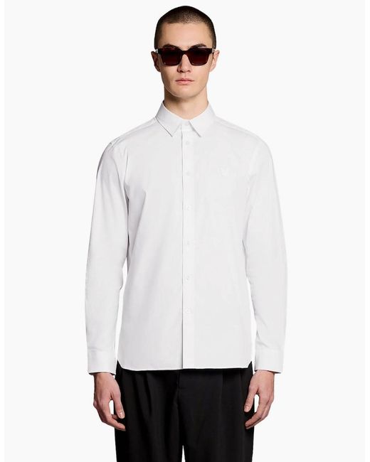Lyle & Scott White Lyle & Scott Tonal Easy Care Poplin Shirt for men